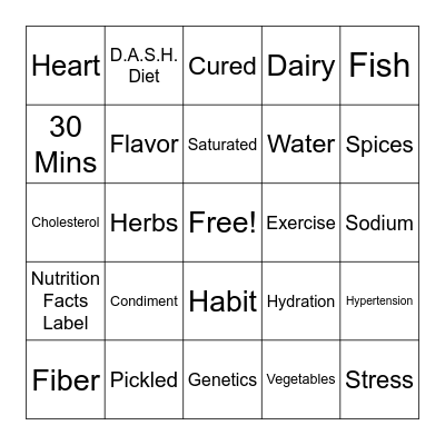 Break Up With Salt Bingo Card