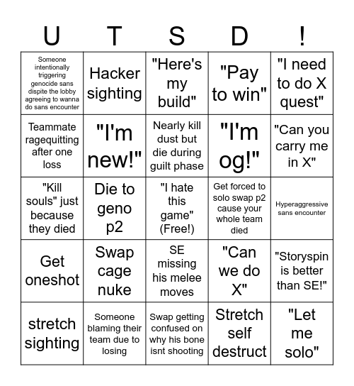 Soul ops bingo Card