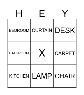 PARTS OF THE HOUSE Bingo Card