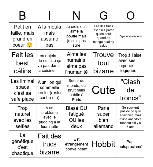 Morgan Bingo Card