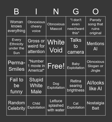 Ad Bingo Card