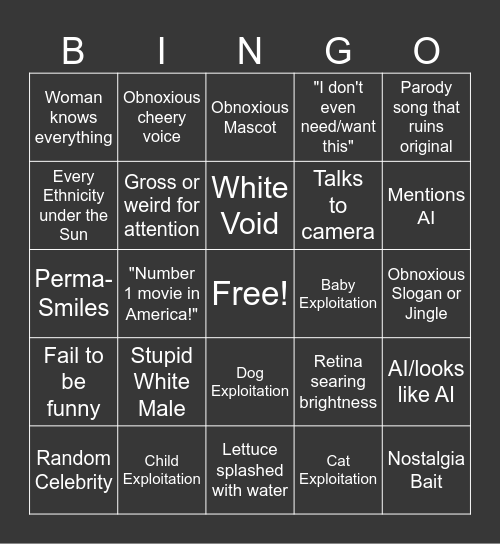 Ad Bingo Card