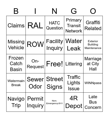 11:00 Bingo Card