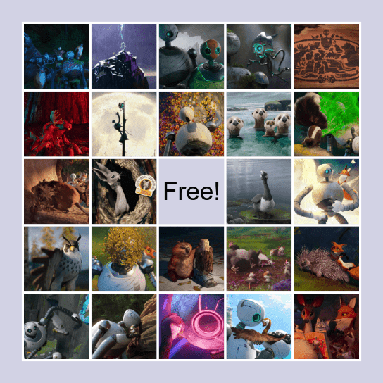 THE WILD ROBOT Bingo Card