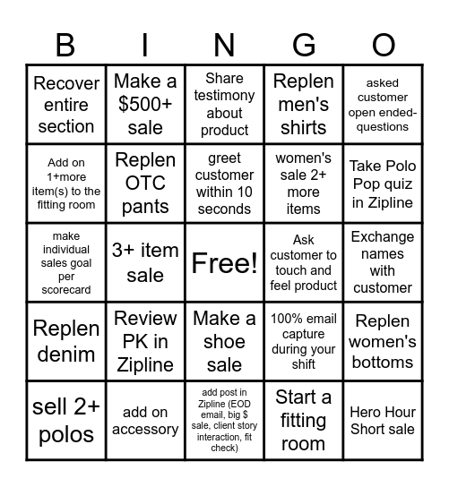 TMX BINGO Card