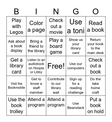 National Library Week Bingo Card