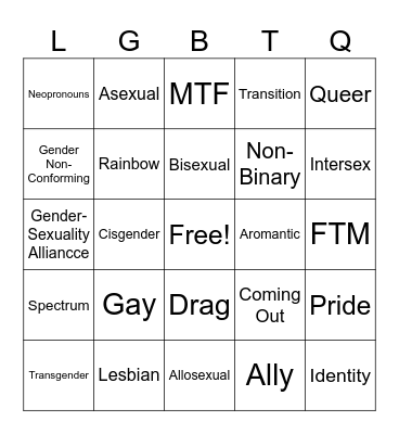GSA Bingo Card
