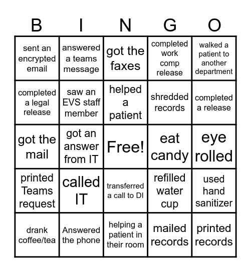 HIM BINGO Card
