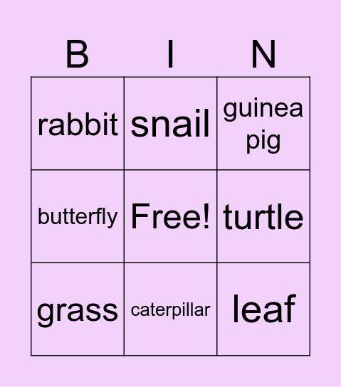 Guess What Bingo Card