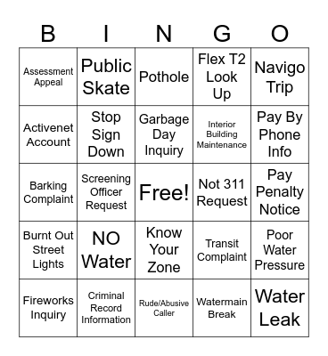 12:30 Bingo Card