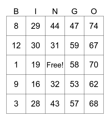 COMPASS HOUSE BINGO Card