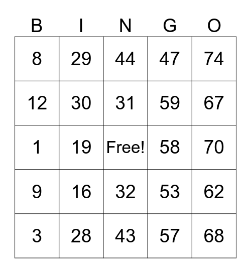 COMPASS HOUSE BINGO Card