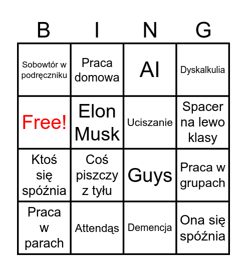 Angielski "C1/C2" Bingo Card