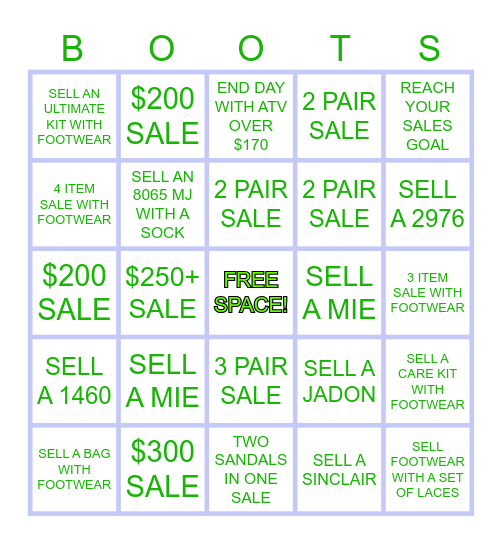 ATV BINGO! Bingo Card