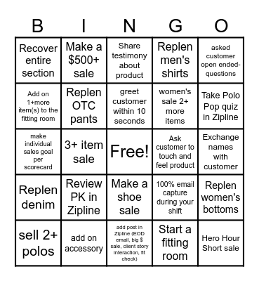 TMX BINGO Card