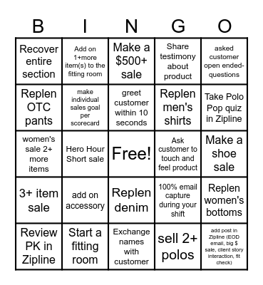 TMX BINGO Card