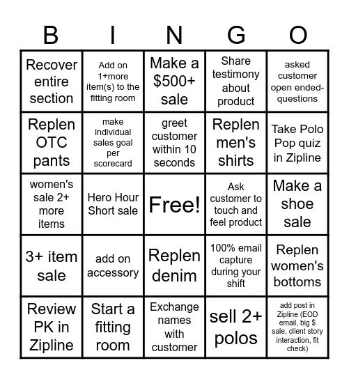 TMX BINGO Card