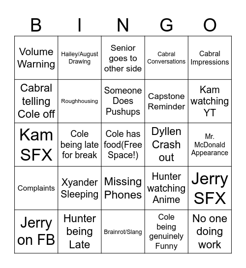 IT Shop Bingo Card