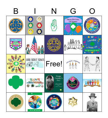 Girl Scout Traditions Bingo Card