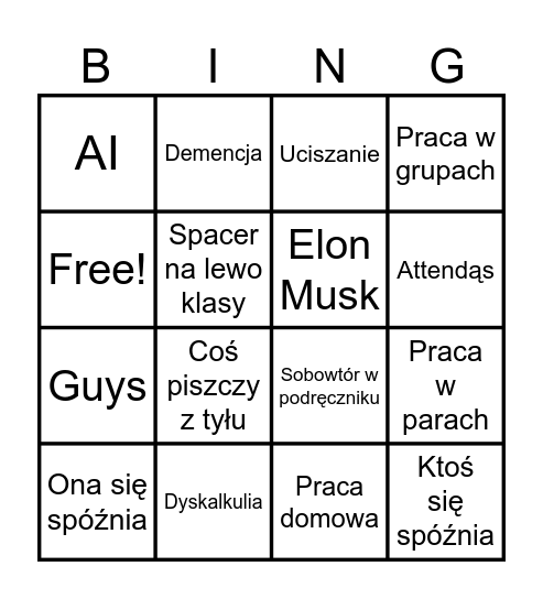 Angielski C1/C2 Bingo Card