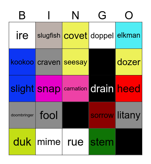 mayhem badge bingo Card