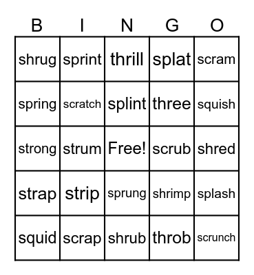 Triple Blends Bingo Card