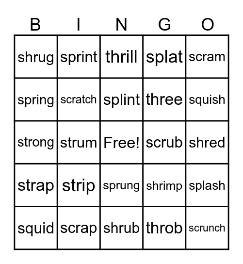 Triple Blends Bingo Card