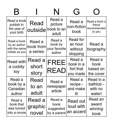 Reading BINGO Card