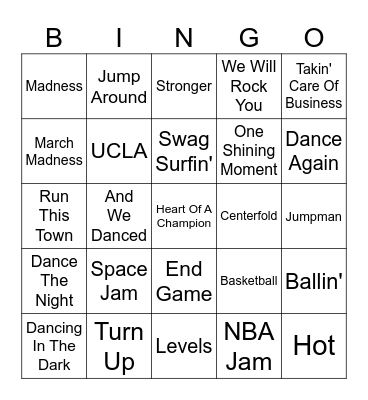 March Madness Bingo Card