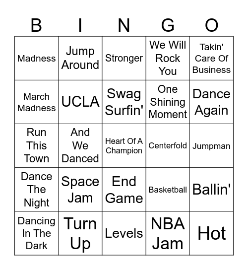 March Madness Bingo Card