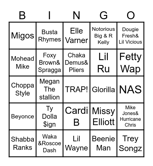 Make it Clap Bingo Card