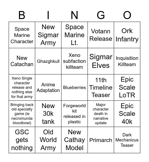 Adepticon Bingo Card