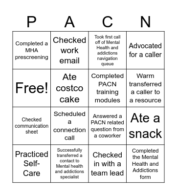 PACN Bingo Card