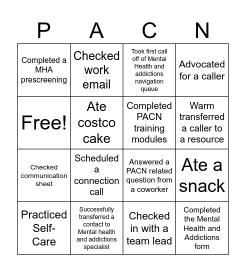 PACN Bingo Card