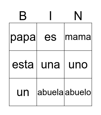Charlie's Sight Words Bingo Card