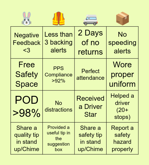 Spring Into Safety 🐣 Bingo Card