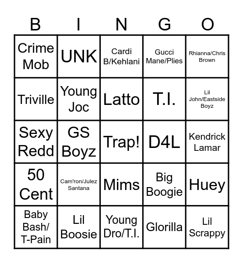 CLUB BANGERS Bingo Card