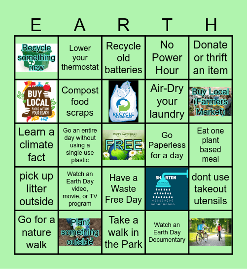 Earth Day Bingo 2022 Bingo Card