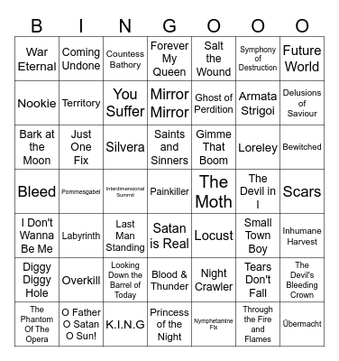 WOA(h)! A Meddl Hitster Bingo Card