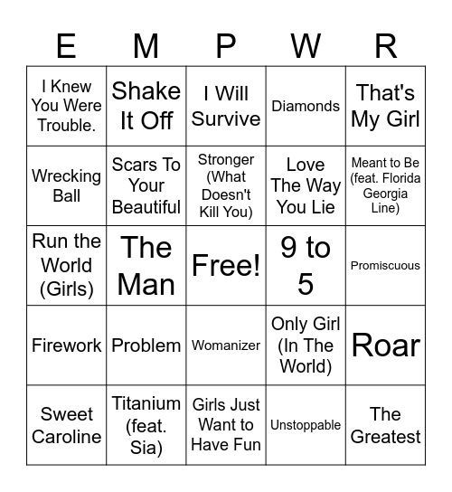 (16) StuCo ft. EMPOWER Bingo Card