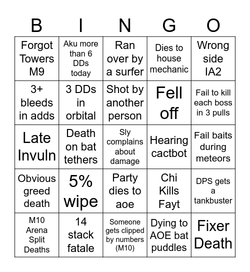 M9-M12S Bingo Card