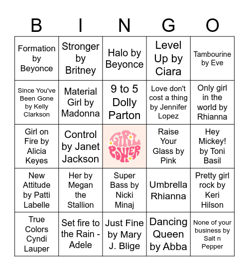Girl Power 2! Bingo Card