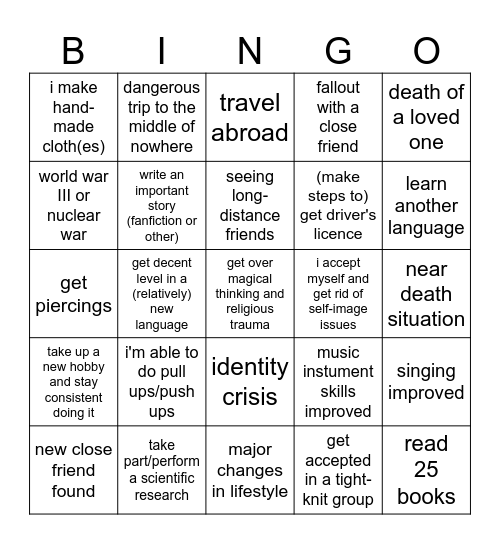2026 bingo Card