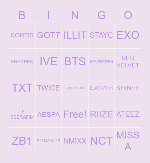 KWAVE GROUP Bingo Card