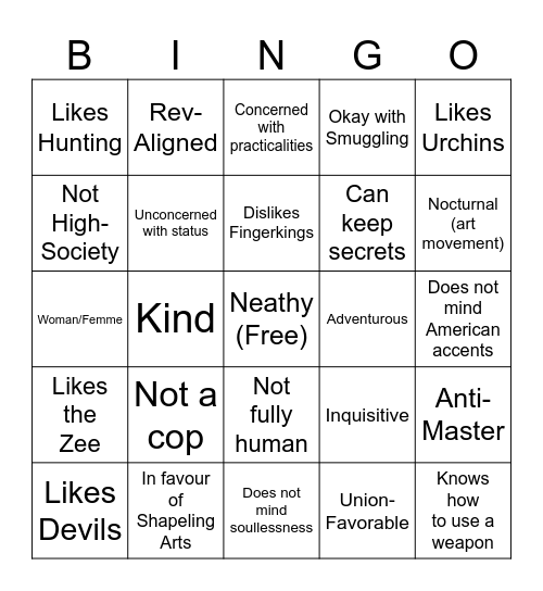 Will Jacquie Tolerate You? Bingo Card