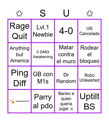 The Shonen Bingo Card