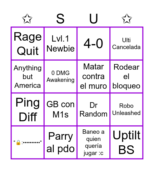The Shonen Bingo Card