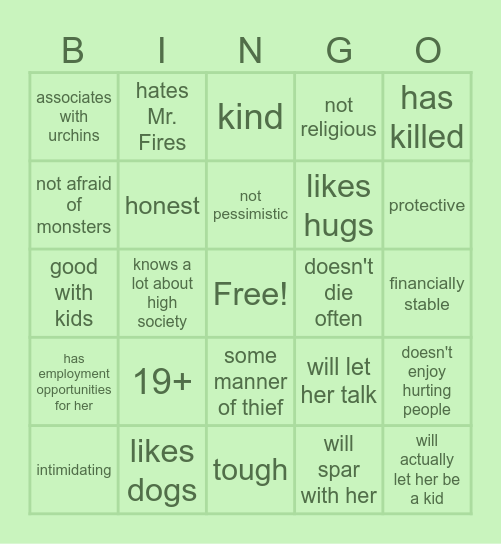 Will Gwen imprint on you like a baby crow? Bingo Card