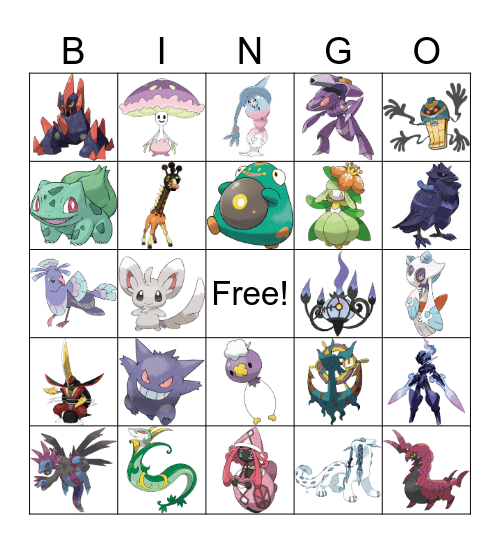 Pokemon Bingo Card
