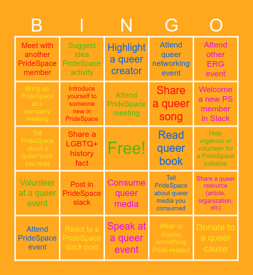 PrideSpace Bingo Card